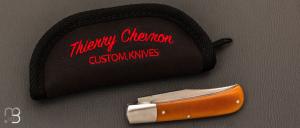    Couteau " Slipjoint" pliant fait main par Thierry Chevron - Micarta Westinhouse et RWL-34