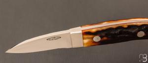  Couteau " Loveless City Knife Design" par Shaun Bruwer - Amber Stag et ATS-34