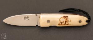  Couteau " Monterey " par Citadel - Os de buffle scrimshaw et Bhler N690Co